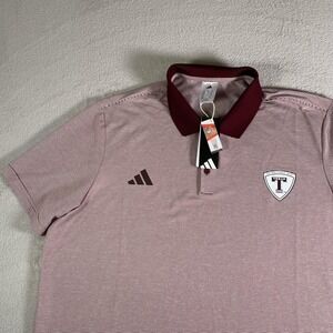 Texas A&M Aggies Polo Shirt Mens 2XL Maroon NCAA Golf Adidas ULT365 Striped NEW